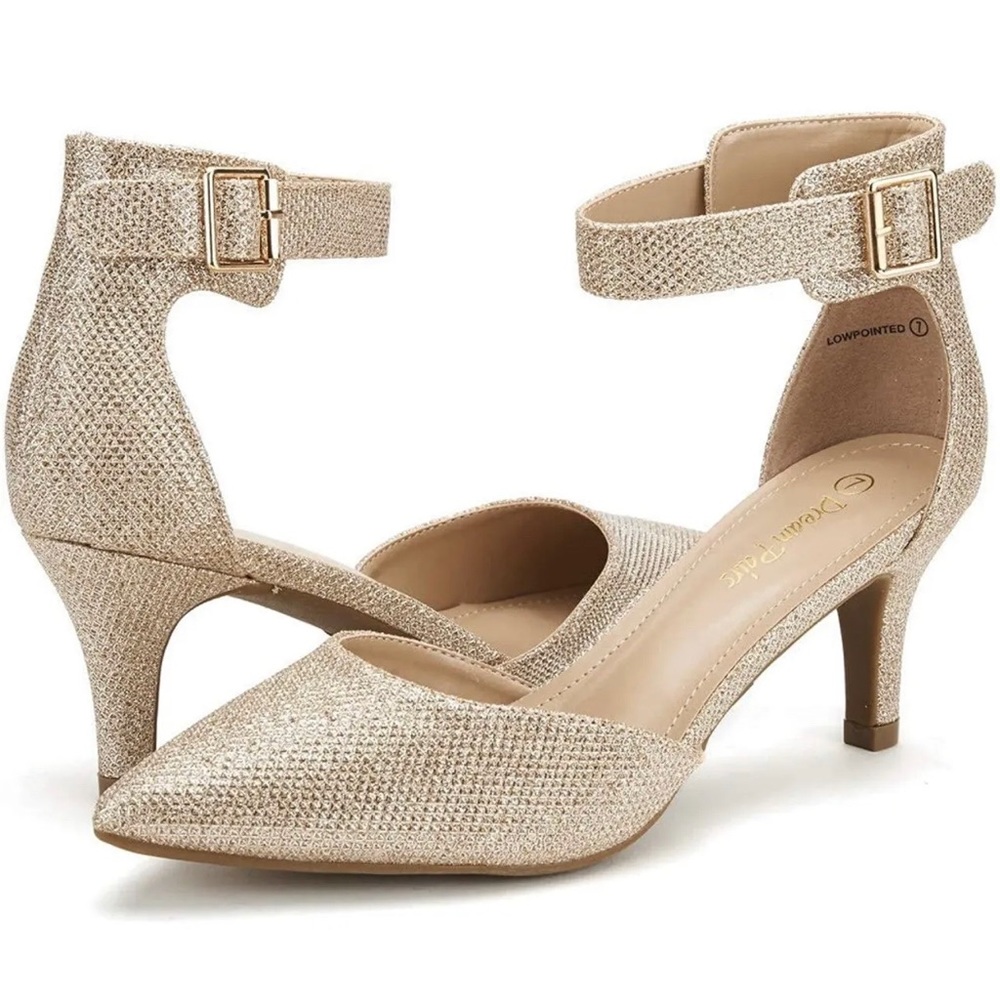 DREAM PAIRS Women's Lowpointed Low Heel Dress Pump Shoe US 6.5